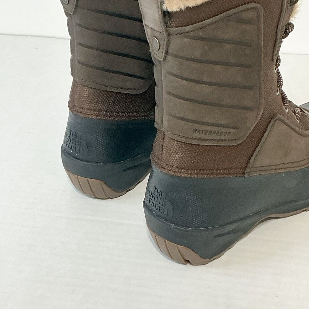 The North Face NWB Sz 6 Brown Shellista IV Waterproof Leather Mid Boots - Picture 9 of 14